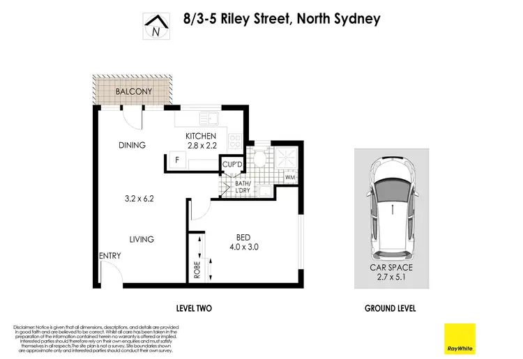 Floorplan of Homely apartment listing, 8/3-5 Riley Street, North Sydney NSW 2060