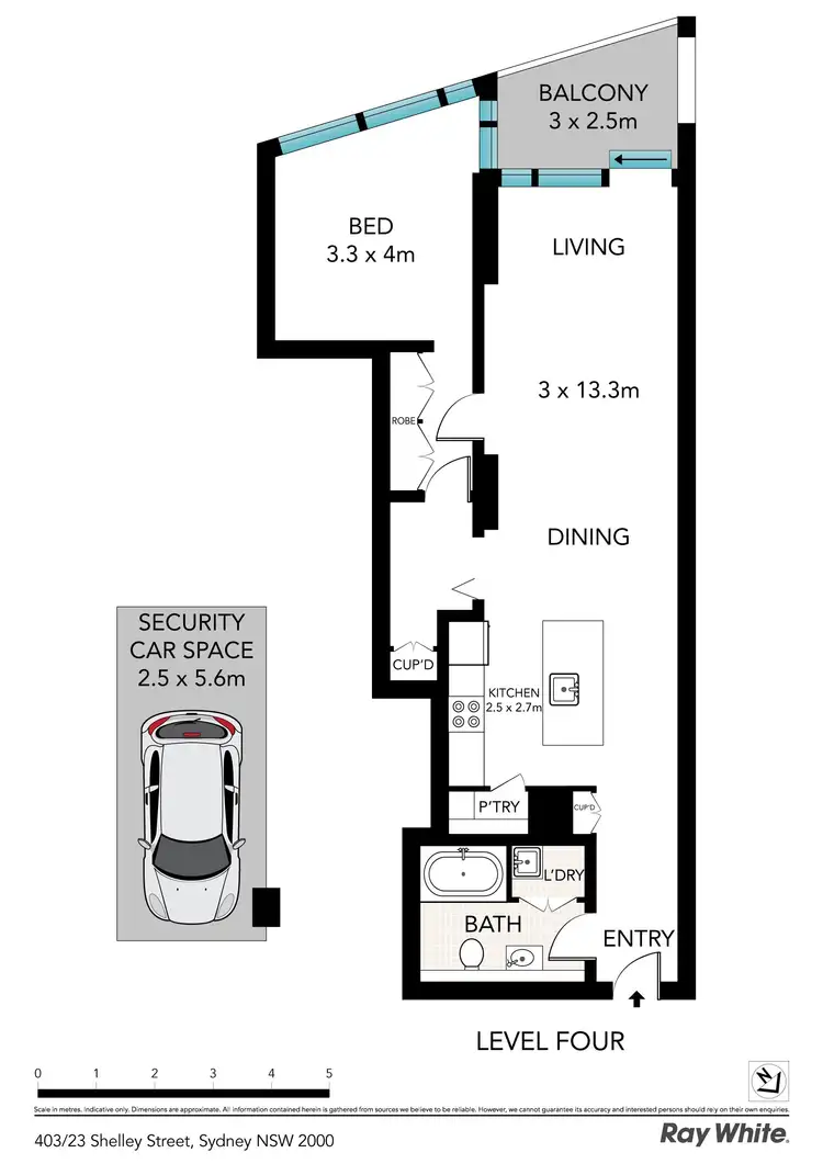 Floorplan of Homely apartment listing, 403/23 Shelley Street, Sydney NSW 2000