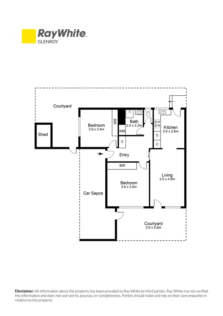 Floorplan of Homely unit listing, 1/695 Pascoe Vale Road, Glenroy VIC 3046