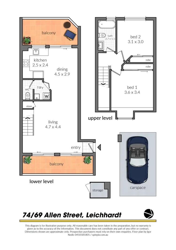 Floorplan of Homely unit listing, 74/69 Allen Street, Leichhardt NSW 2040
