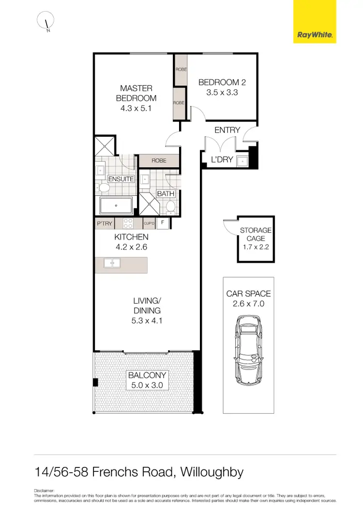Floorplan of Homely unit listing, 14/56-58 Frenchs Road, Willoughby NSW 2068