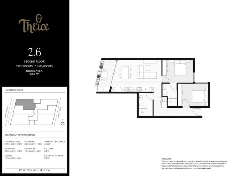 Floorplan of Homely apartment listing, 2.6/425 Plenty Road, Preston VIC 3072