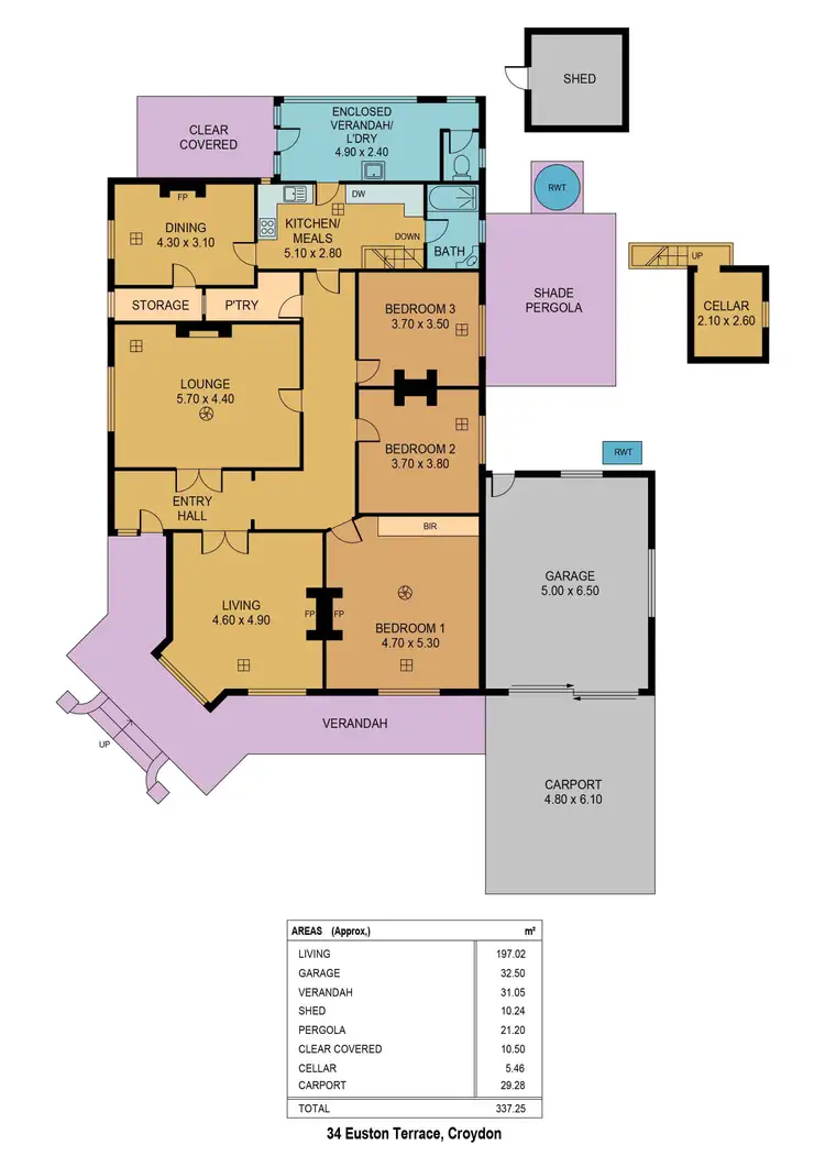 Floorplan of Homely house listing, 34 Euston Terrace, Croydon SA 5008