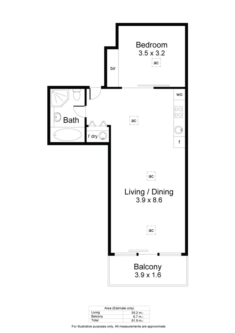 Floorplan of Homely apartment listing, 407/25 Colley Terrace, Glenelg SA 5045