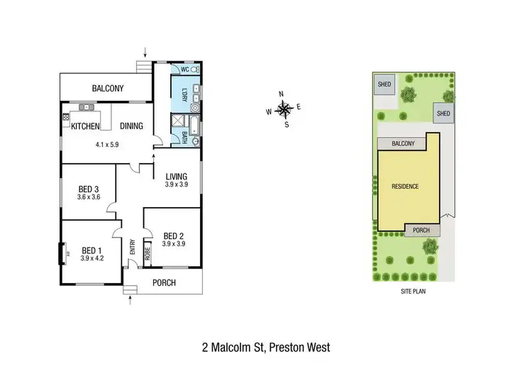 Floorplan of Homely house listing, 2 Malcolm Street, Preston VIC 3072