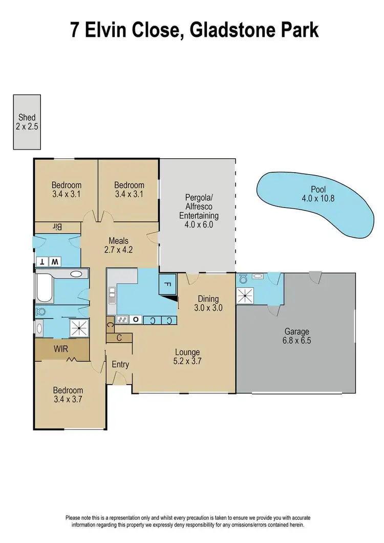 Floorplan of Homely house listing, 7 Elvin Close, Gladstone Park VIC 3043