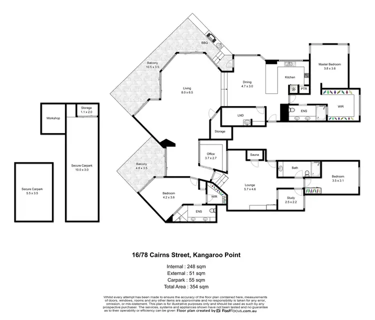 Floorplan of Homely apartment listing, 16/78 Cairns Street, Kangaroo Point QLD 4169