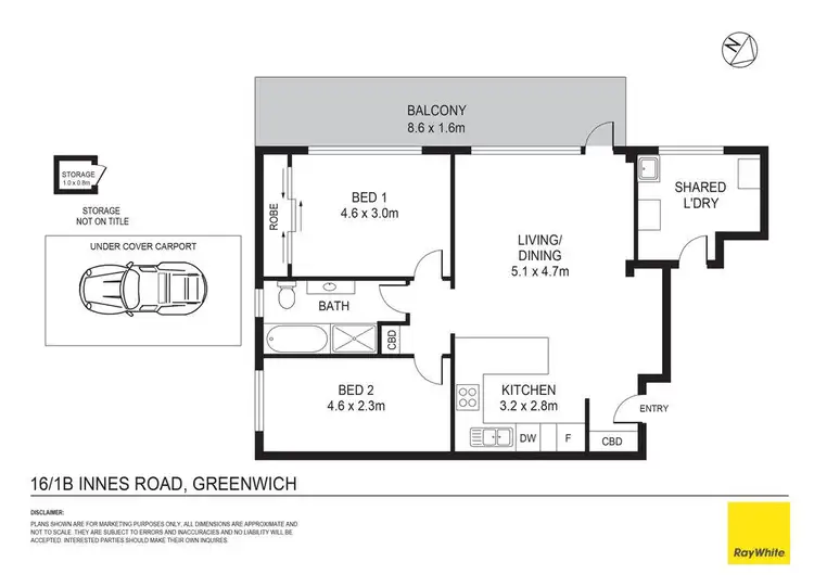 Floorplan of Homely apartment listing, 16/1B Innes Road, Greenwich NSW 2065