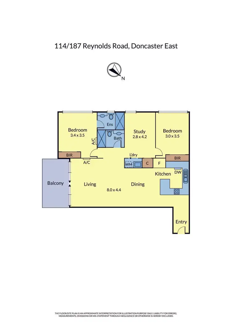 Floorplan of Homely apartment listing, 114/187 Reynolds Road, Doncaster East VIC 3109