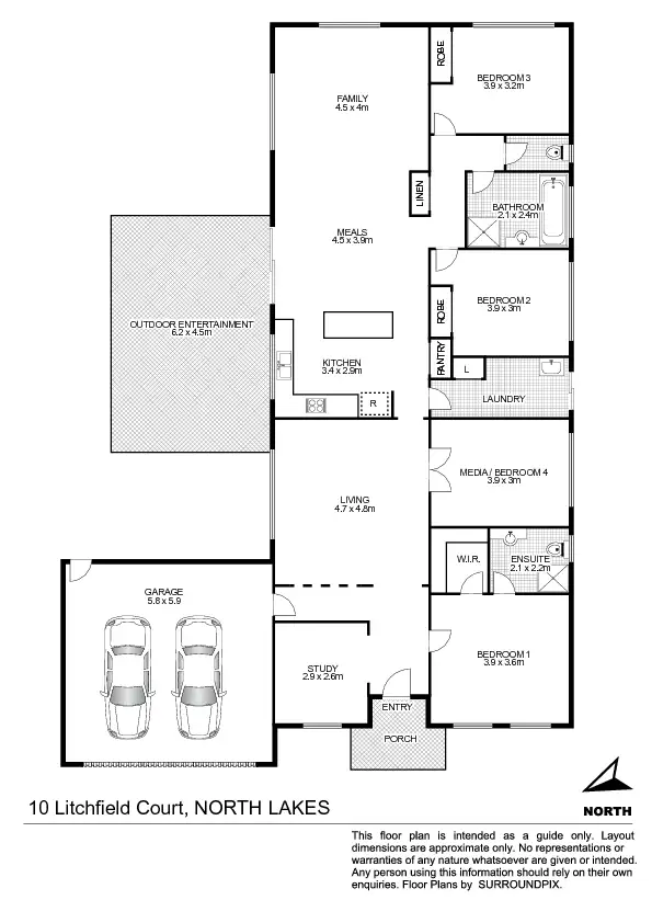 Floorplan of Homely house listing, 10 Litchfield Court, North Lakes QLD 4509