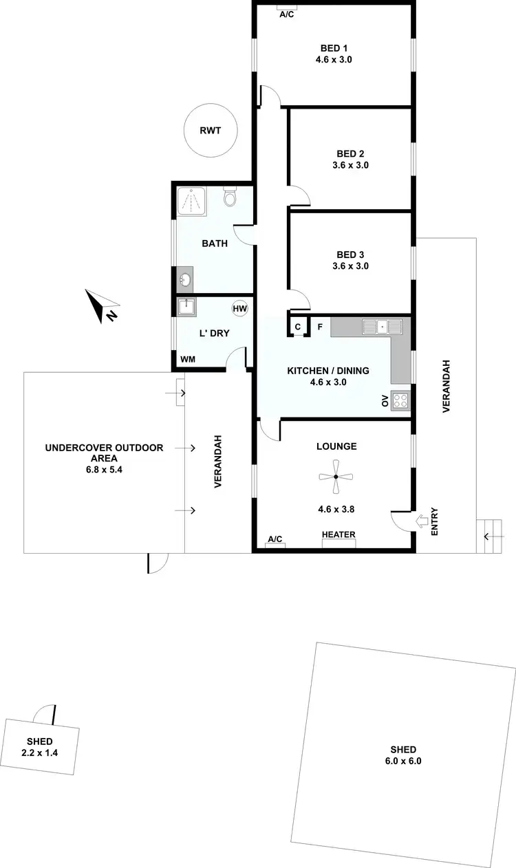 Floorplan of Homely house listing, 13 The Crescent, Ardrossan SA 5571