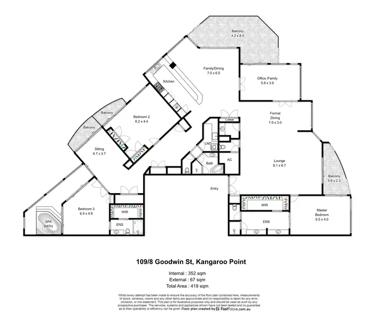 Floorplan of Homely apartment listing, 109/8 Goodwin Street, Kangaroo Point QLD 4169