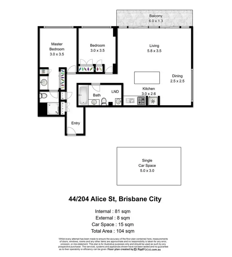 Floorplan of Homely apartment listing, 44/204 Alice Street, Brisbane QLD 4000
