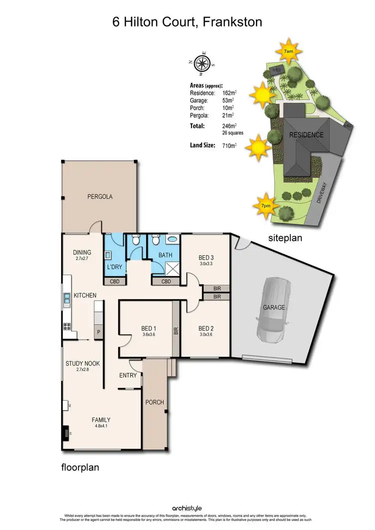 Floorplan of Homely house listing, 6 Hilton Court, Frankston VIC 3199