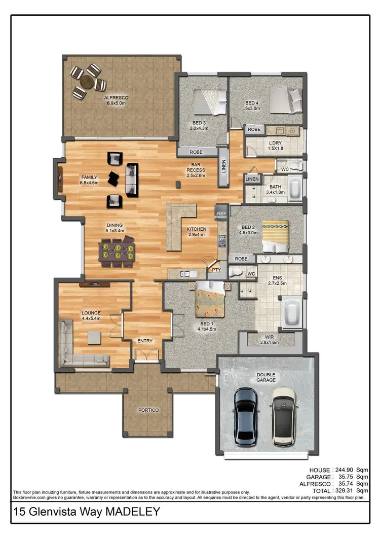 Floorplan of Homely house listing, 15 Glenvista Way, Madeley WA 6065