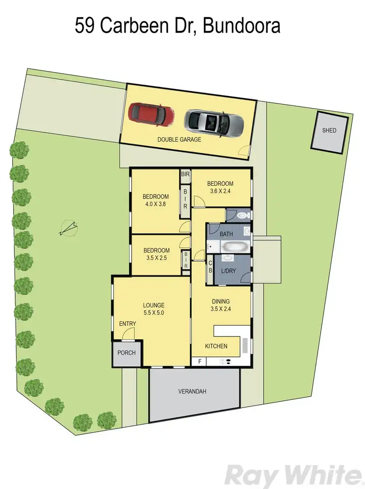 Floorplan of Homely house listing, 59 Carbeen Drive, Bundoora VIC 3083