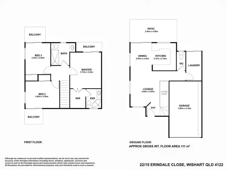 Floorplan of Homely townhouse listing, 22/15 Erindale Close, Wishart QLD 4122