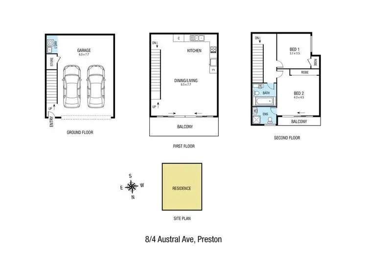 Floorplan of Homely townhouse listing, Unit 8/4 Austral Avenue, Preston VIC 3072