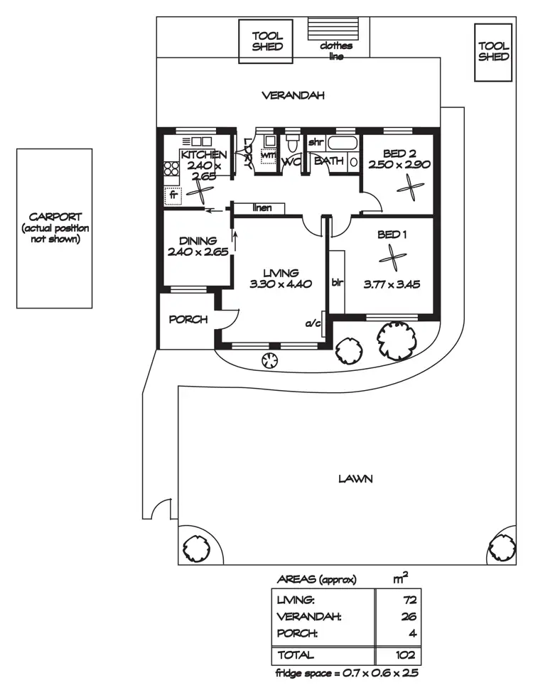 Floorplan of Homely unit listing, 9/131 Redward Avenue, Greenacres SA 5086