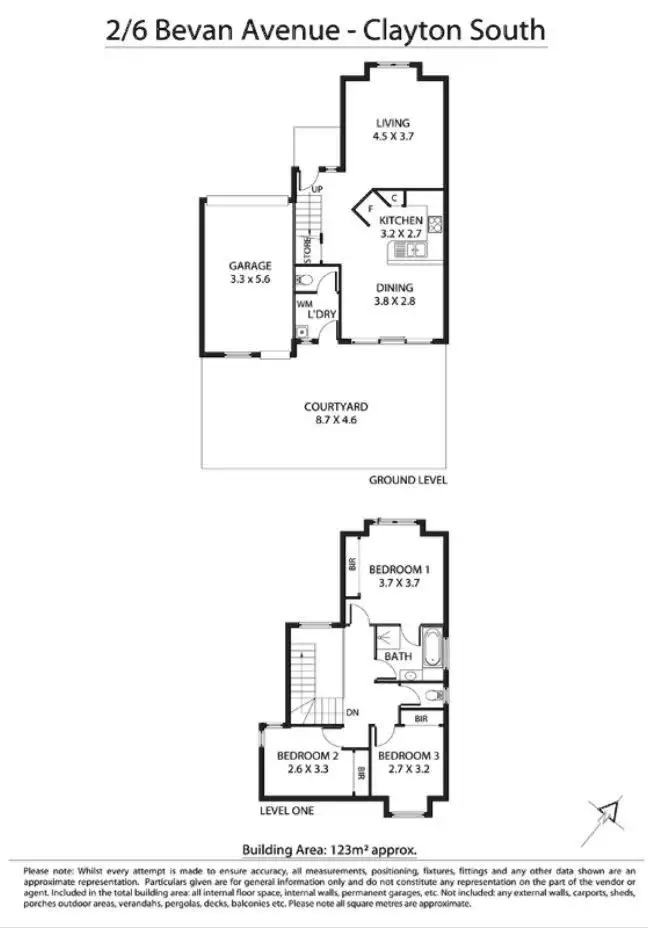 Floorplan of Homely townhouse listing, 2/6 Bevan Avenue, Clayton South VIC 3169
