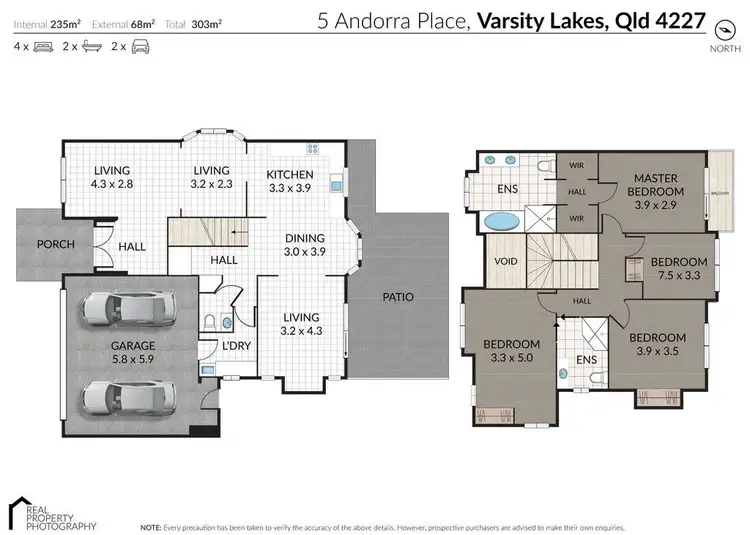Floorplan of Homely house listing, 5 Andorra Place, Varsity Lakes QLD 4227