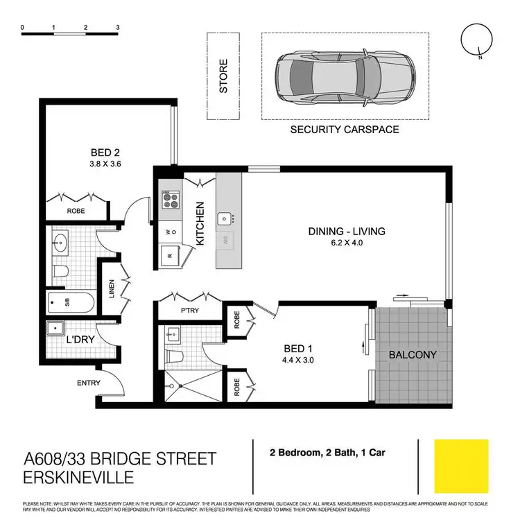 Floorplan of Homely apartment listing, A608/33 Bridge Street, Erskineville NSW 2043