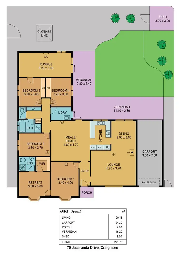 Floorplan of Homely house listing, 70 Jacaranda Drive, Craigmore SA 5114