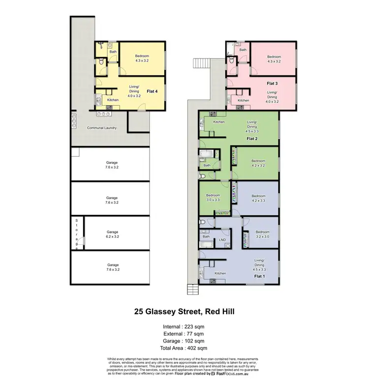Floorplan of Homely block of units listing, 1-4/25 Glassey Street, Red Hill QLD 4059