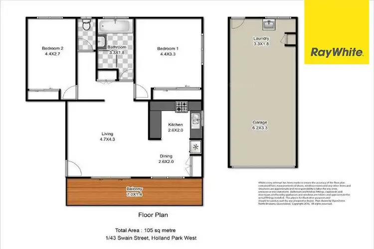 Floorplan of Homely unit listing, 1/43 Swain Street, Holland Park West QLD 4121