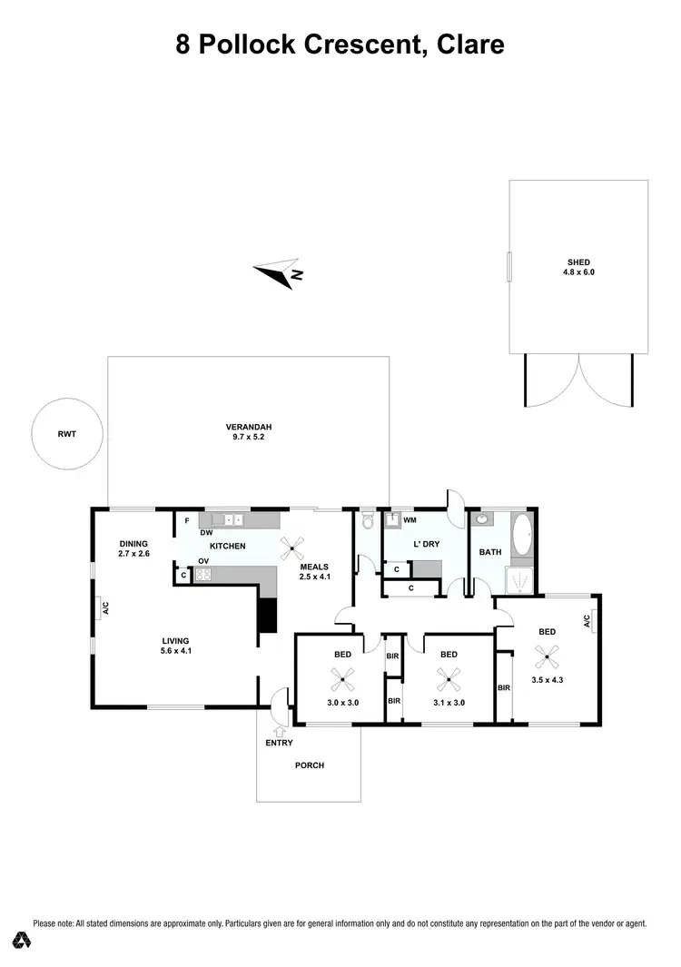 Floorplan of Homely house listing, 8 Pollock Crescent, Clare SA 5453