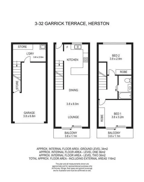 Floorplan of Homely unit listing, 3/32 Garrick Terrace, Herston QLD 4006
