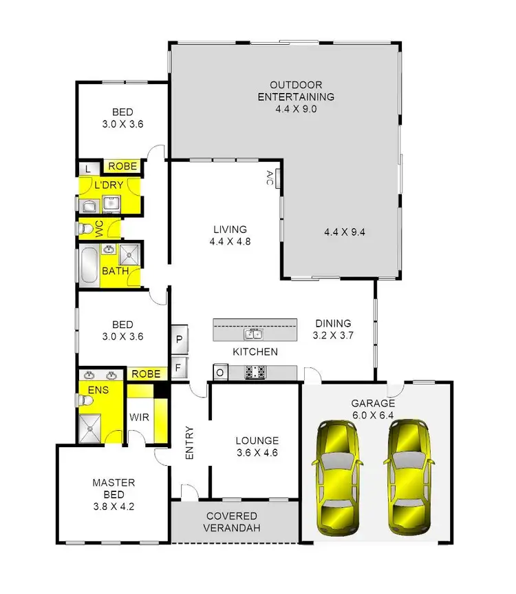 Floorplan of Homely house listing, 3 Perilla Court, Corio VIC 3214