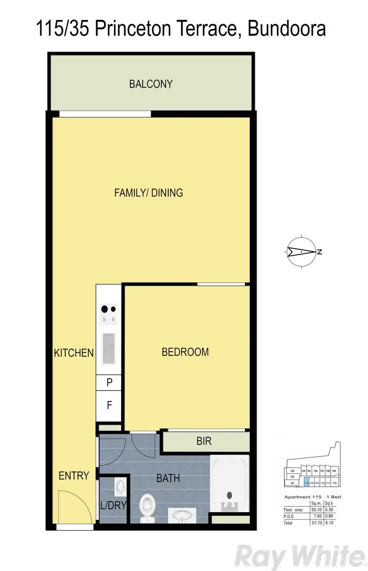 Floorplan of Homely apartment listing, 115/35 Princeton Terrace, Bundoora VIC 3083