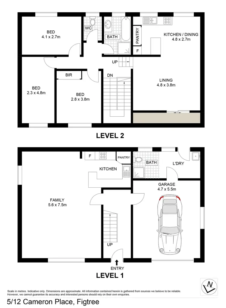 Floorplan of Homely townhouse listing, 5/12 Cameron Place, Figtree NSW 2525