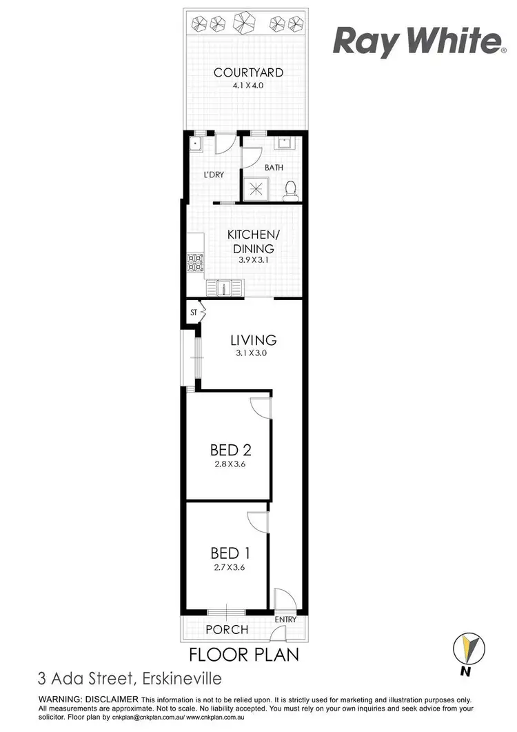 Floorplan of Homely house listing, 3 Ada Street, Erskineville NSW 2043