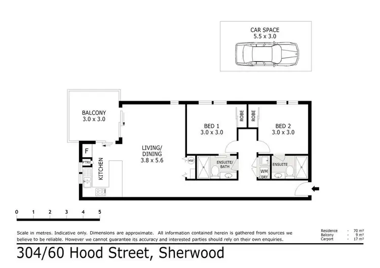 Floorplan of Homely unit listing, 304/60 Hood Street, Sherwood QLD 4075