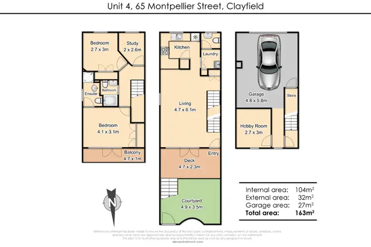 Floorplan of Homely townhouse listing, 4/65 Montpelier Street, Clayfield QLD 4011