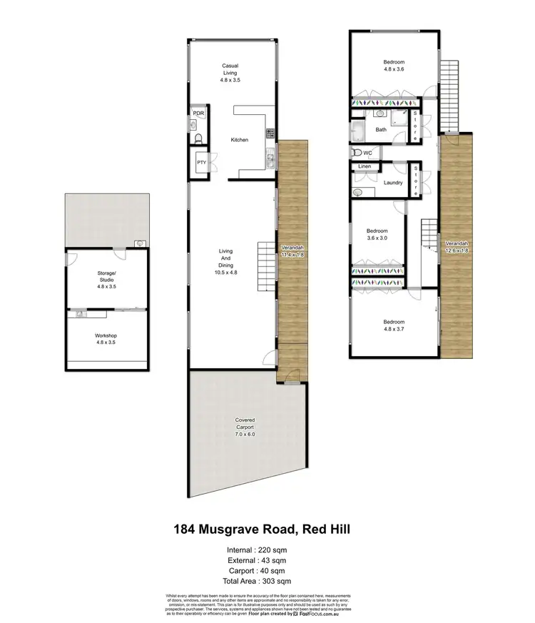 Floorplan of Homely house listing, 184 Musgrave Road, Red Hill QLD 4059