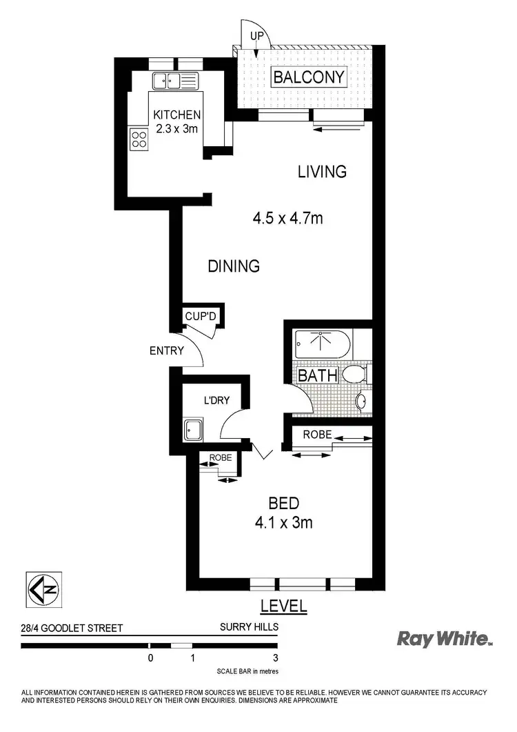 Floorplan of Homely apartment listing, 28/4 Goodlet Street, Surry Hills NSW 2010