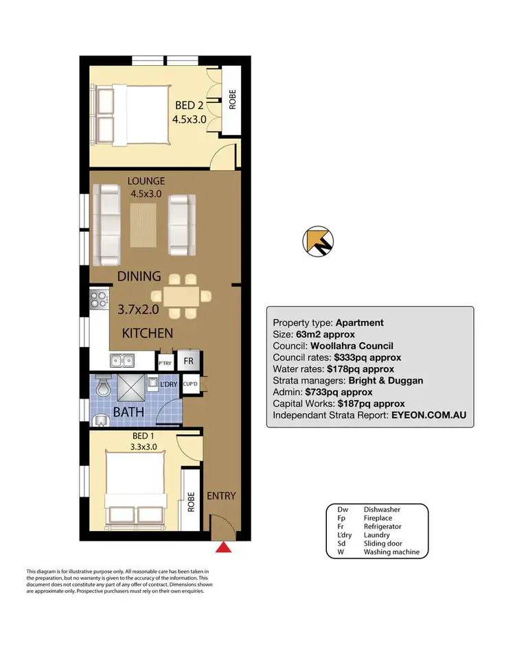 Floorplan of Homely apartment listing, 4/17 Cooper Street, Paddington NSW 2021