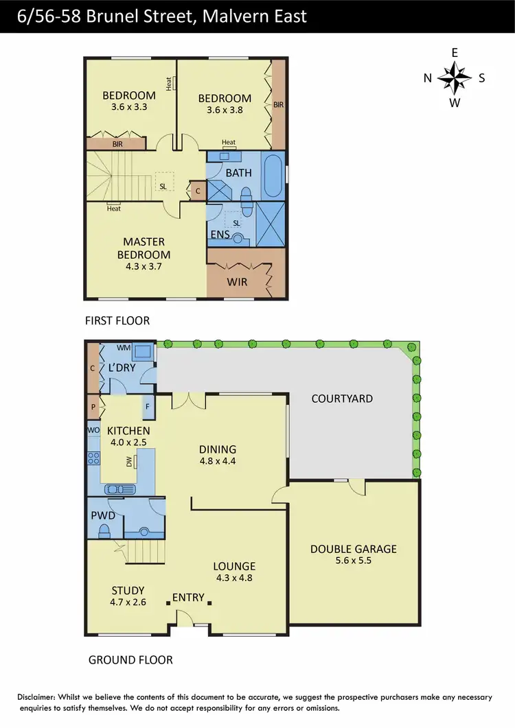 Floorplan of Homely townhouse listing, 6/56-58 Brunel Street, Malvern East VIC 3145