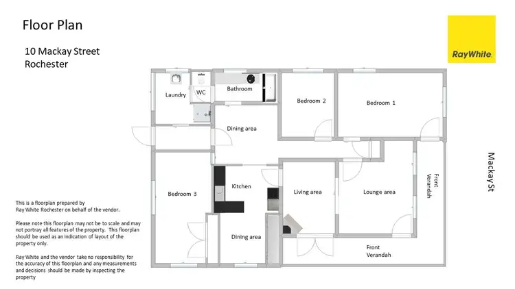 Floorplan of Homely house listing, 10 Mackay Street, Rochester VIC 3561