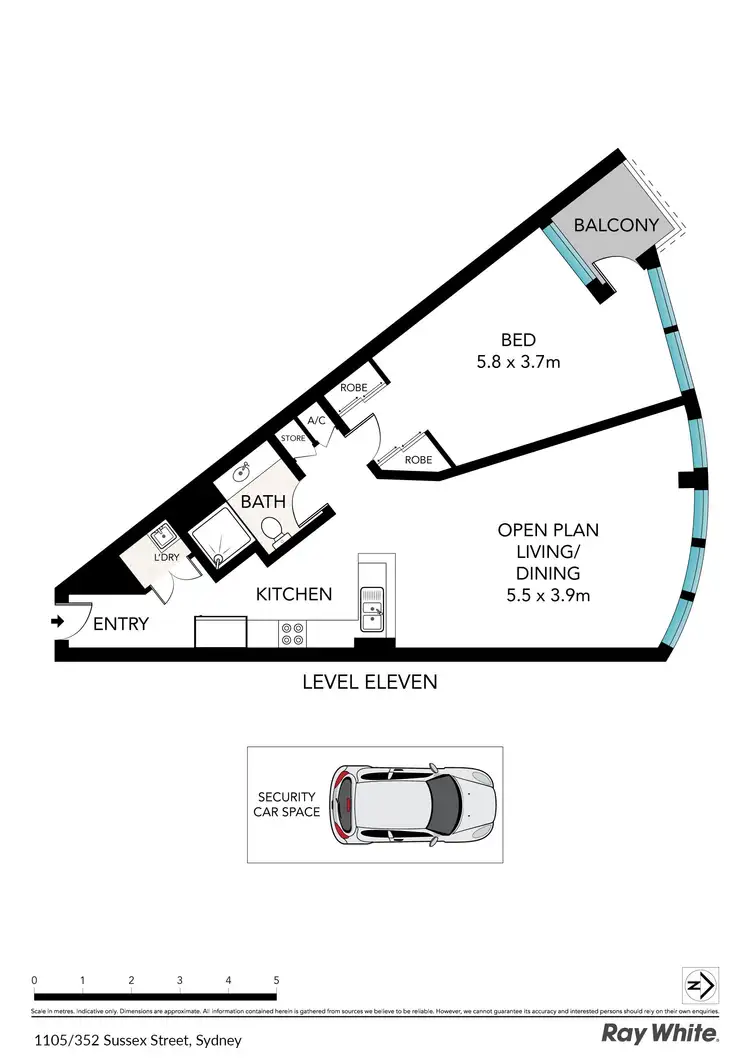 Floorplan of Homely apartment listing, 1105/348-354 Sussex Street, Sydney NSW 2000