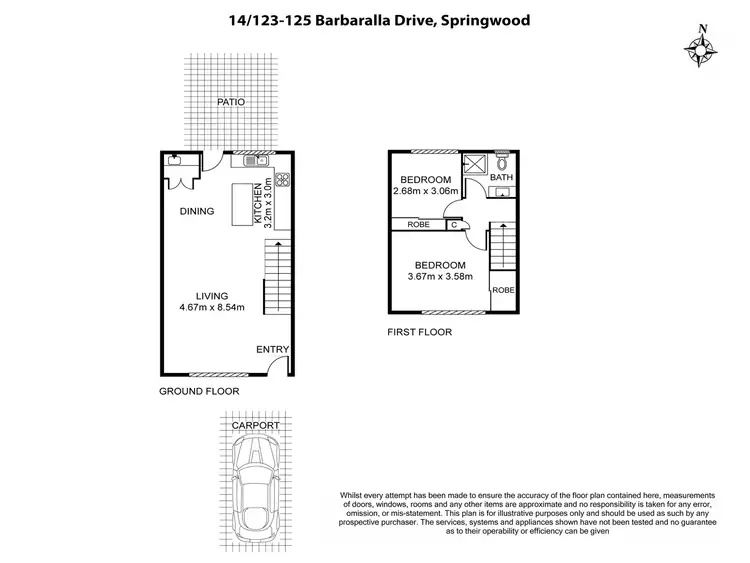Floorplan of Homely townhouse listing, 14/123-125 Barbaralla Drive, Springwood QLD 4127