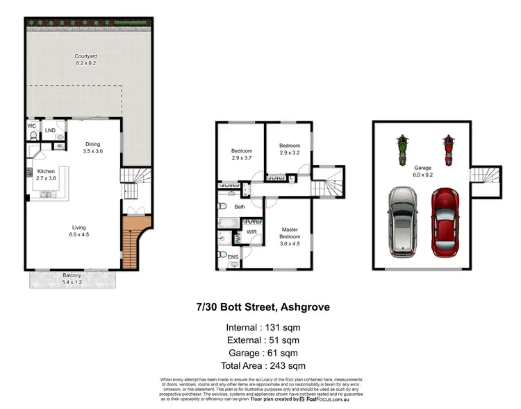 Floorplan of Homely townhouse listing, 7/30 Bott Street, Ashgrove QLD 4060
