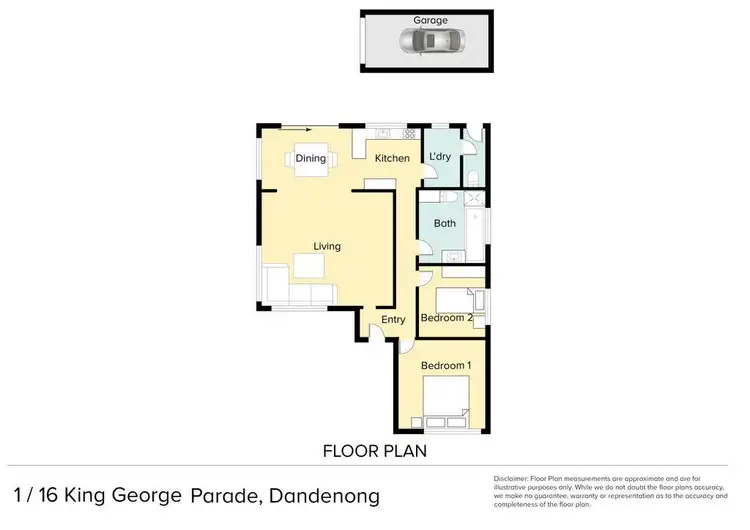Floorplan of Homely unit listing, 1/16 King George Parade, Dandenong VIC 3175