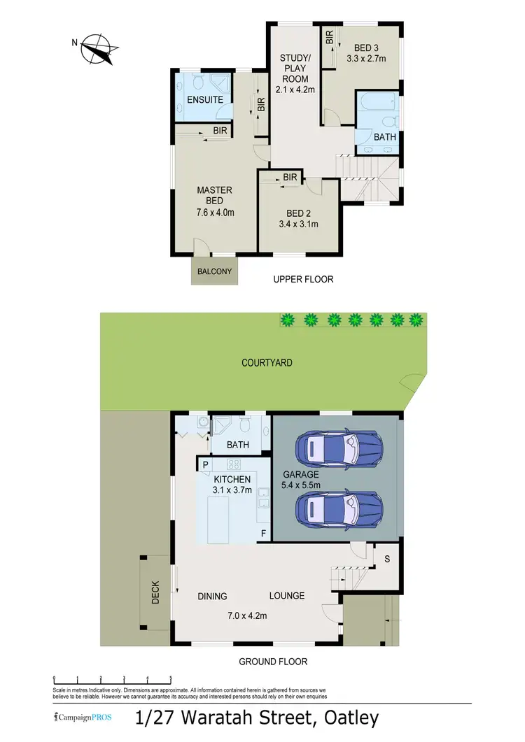 Floorplan of Homely townhouse listing, 1/27 Waratah Street, Oatley NSW 2223
