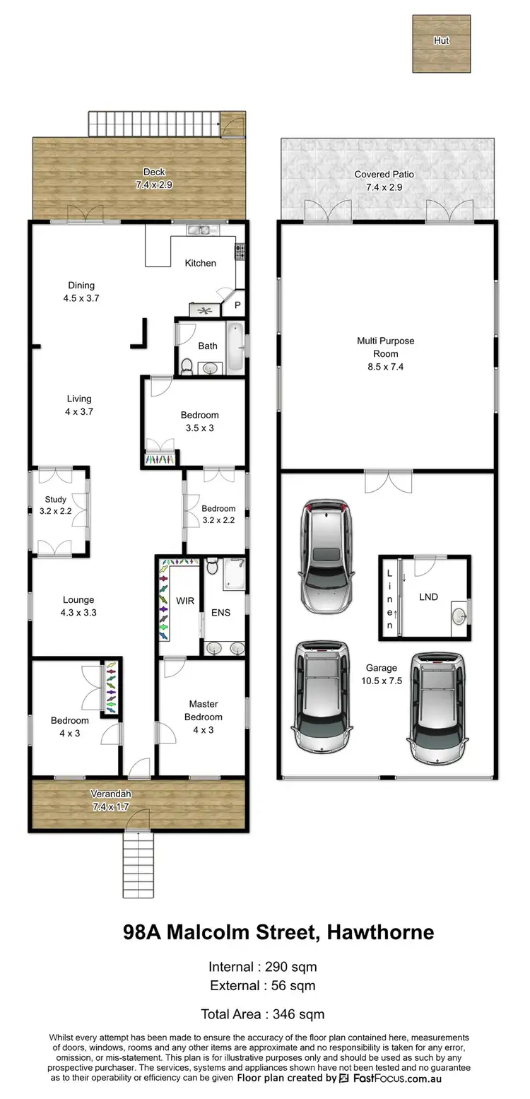 Floorplan of Homely house listing, 98A Malcolm Street, Hawthorne QLD 4171