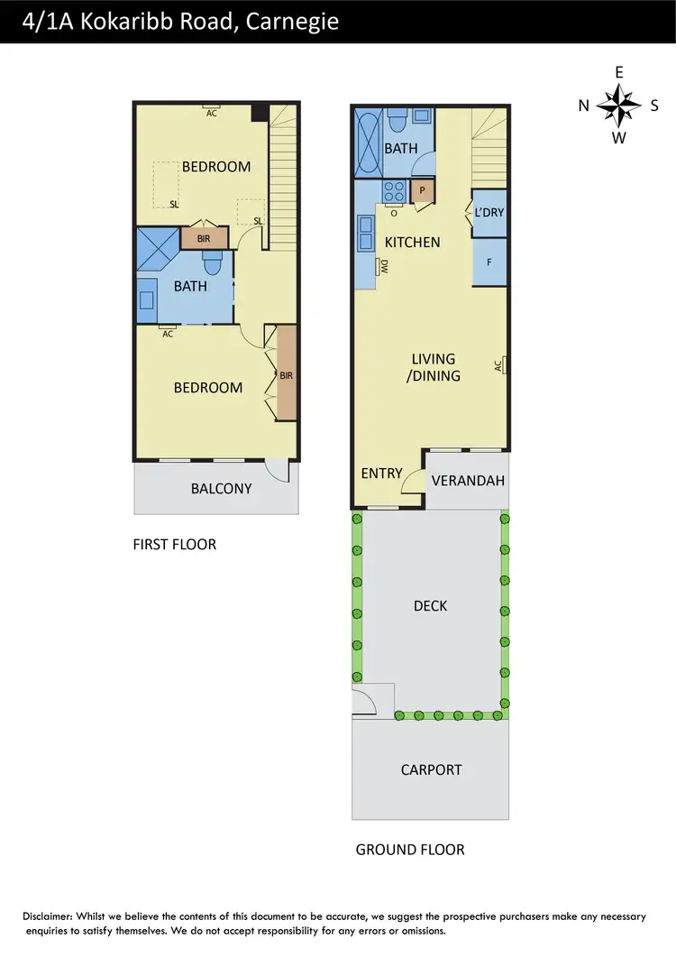 Floorplan of Homely townhouse listing, 4/1A Kokaribb Road, Carnegie VIC 3163