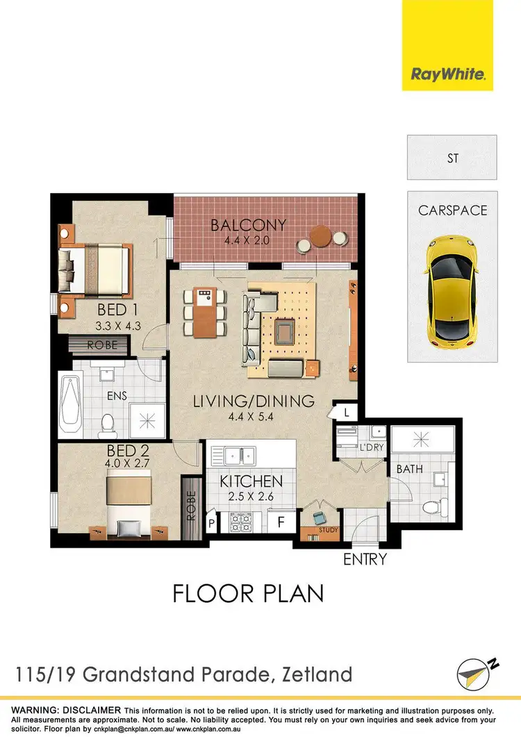Floorplan of Homely apartment listing, 115/19 Grandstand Parade, Zetland NSW 2017